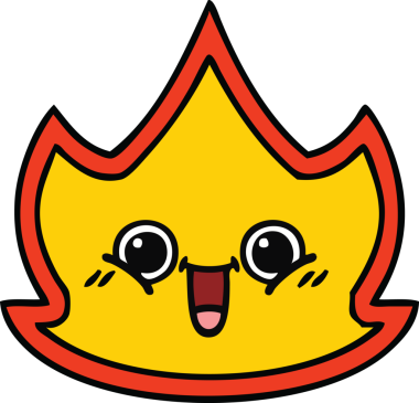 Bir insan tarafından çizilmiş güzel bir ateş karikatürü.