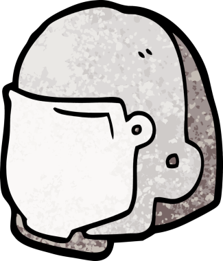 Bir insan tarafından çizilmiş bir uzay kaskı.