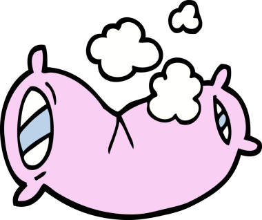 İnsan eliyle çizilmiş kabarık yastıklı karikatür.