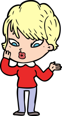 Bir insan tarafından çizilmiş karikatür kadın.