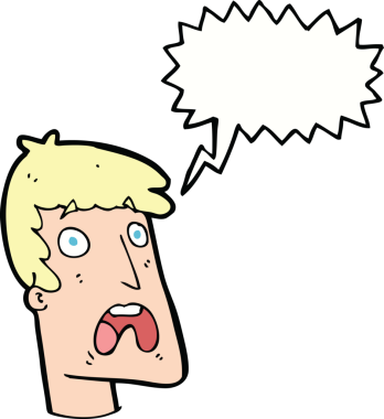 Bir insan tarafından çizilen konuşma baloncuğuyla adamı şok eden çizgi film.