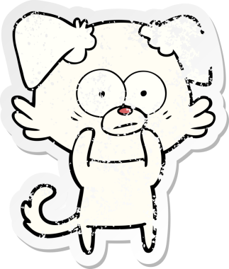 Bir insan tarafından çizilmiş sinirli bir köpek karikatürü.