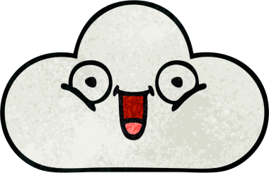 Bir insan tarafından çizilmiş beyaz bulutun retro grunge dokusu