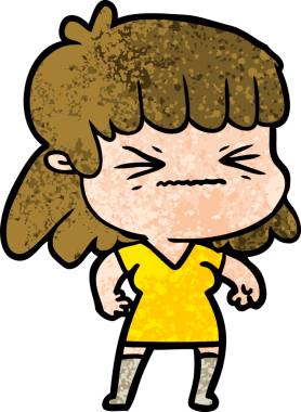 Bir insan tarafından çizilmiş karikatür kadın.