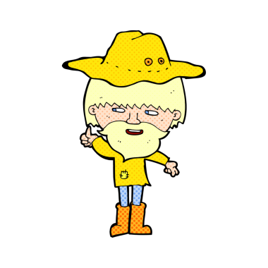 Bir insan tarafından çizilmiş şapkalı bir çizgi film adamı.