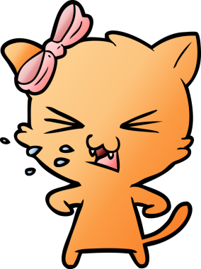 Bir insan tarafından çizilmiş çizgi film kedisi.