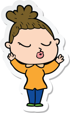 Bir insan tarafından çizilmiş bir karikatür çıkartması.