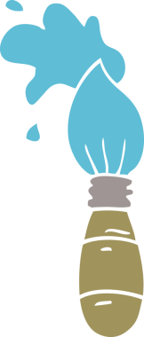 Bir insan tarafından çizilmiş karalama boya fırçası.