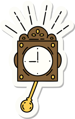 Bir insan tarafından çizilmiş dövme stili saat etiketi.