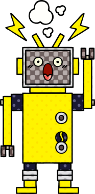bir insan tarafından çizilmiş bir robotun çizgi roman tarzı
