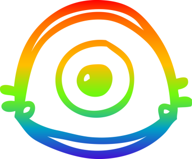 gökkuşağı gradyan çizgi çizimi bir insan tarafından çizilmiş mavi göz