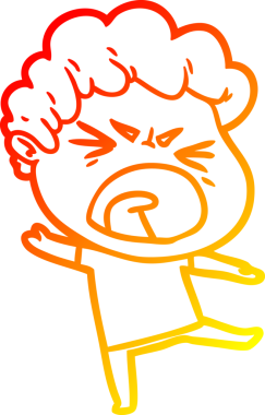 Bir insan tarafından çizilmiş kızgın bir adamın çizgi film çizimi.