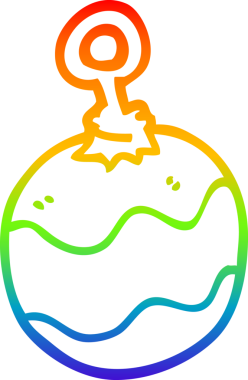 Gökkuşağı gradyanı çizimi bir insan tarafından çizilmiş bir karikatür noeli.