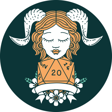 Bir insan tarafından çizilmiş doğal yirmi zar atma ikonu