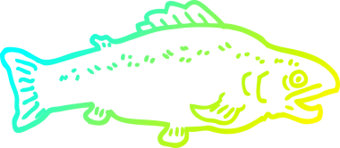 Bir insan tarafından çizilmiş büyük bir balığın soğuk gradyan çizimi