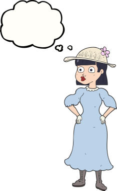 Bir insan tarafından çizilmiş, serbest çizim baloncuk karikatür kadın.