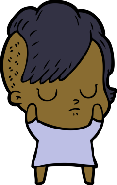 Bir insan tarafından çizilmiş karikatür kadın.