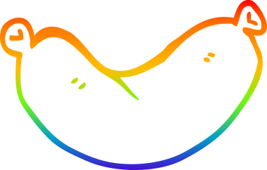 gökkuşağı gradyan çizgi çizimi bir insan tarafından çizilmiş bir sosis