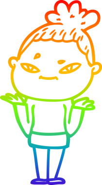 gökkuşağı gradyan çizimi bir insan tarafından çizilmiş bir karikatür kadın