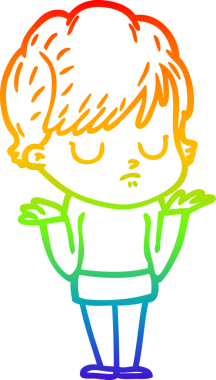 gökkuşağı gradyan çizimi bir insan tarafından çizilmiş bir karikatür kadın