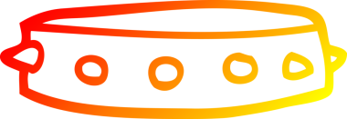 Bir insan tarafından çizilmiş çivili bir köpek tasmasının sıcak çizgi çizimi