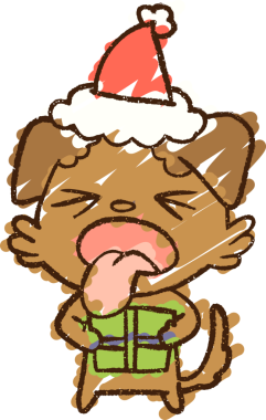 Bir insan tarafından çizilen Noel Köpeği Tebeşiri