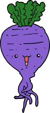 Bir insan tarafından çizilmiş şalgam.