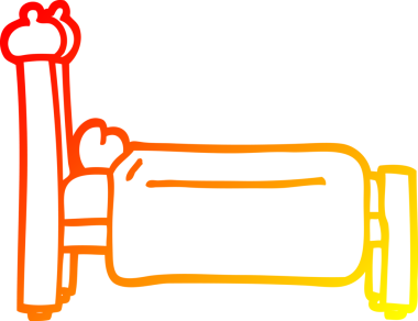 Bir insan tarafından çizilmiş karikatür yatağının sıcak gradyan çizimi