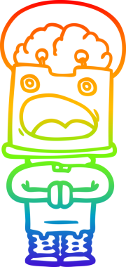 gökkuşağı gradyan çizgisi bir insan tarafından çizilmiş robot çizgi