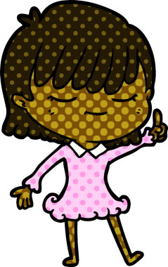 Bir insan tarafından çizilmiş karikatür kadın.