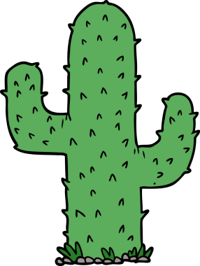 bir insan tarafından çizilmiş karikatür kaktüsü