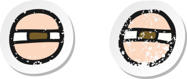 Bir insan tarafından çizilmiş şüpheli bir çizgi filmin gerilimli çıkartması.