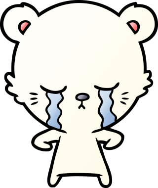 Ağlayan kutup ayısı bir insan tarafından çizilmiş.