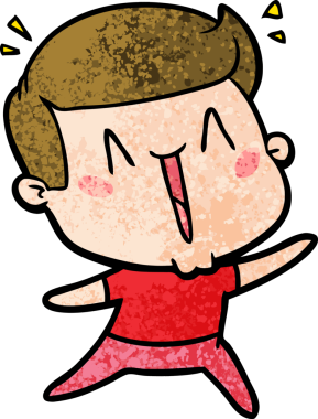 Bir insan tarafından çizilmiş mutlu bir adam.