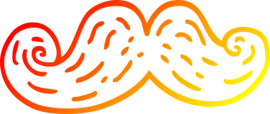 Bir insan tarafından çizilmiş kıvrımlı bıyığın sıcak çizgi çizimi