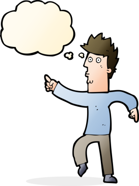 Bir insan tarafından çizilmiş düşünce kabarcığını gösteren endişeli bir çizgi film.