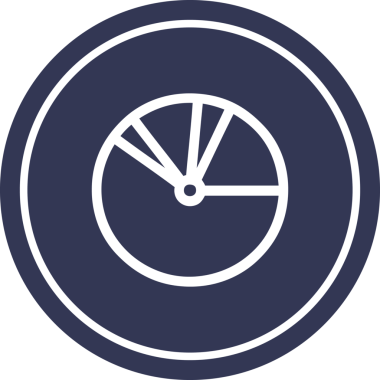 Bir insan tarafından çizilmiş turta grafiği dairesel simgesi