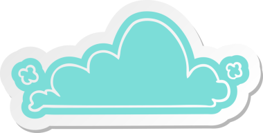 Bir insan tarafından çizilmiş beyaz bir bulutun çizgi film etiketi.