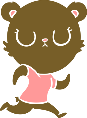 Bir insan tarafından çizilmiş düz renk çizgi film ayısı.