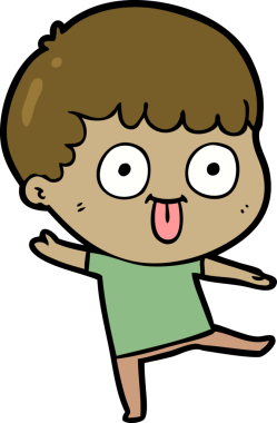 cartoon dumb kid drawn by a human