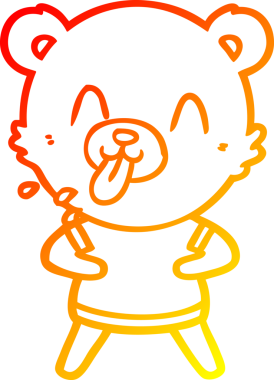 Bir insan tarafından çizilmiş kaba bir çizgi film ayısının sıcak çizgi çizimi