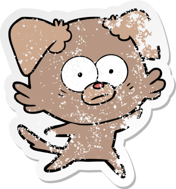 Bir insan tarafından çizilmiş sinirli bir köpek karikatürü.