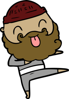 Bir insan tarafından çizilmiş sakallı bir adam.