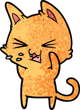 Bir insan tarafından çizilmiş kedi tıslaması.