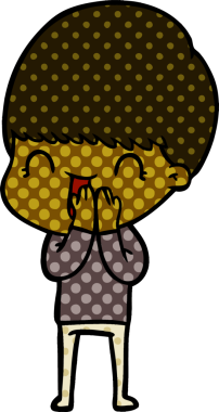 Bir insan tarafından çizilmiş mutlu çizgi film çocuğu.