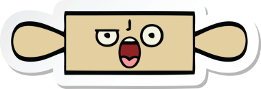 Bir insan tarafından çizilmiş şirin bir merdanenin çıkartması.