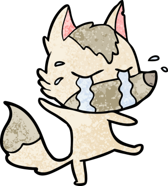 Bir insan tarafından çizilmiş ağlayan kurt çizgi filmi.