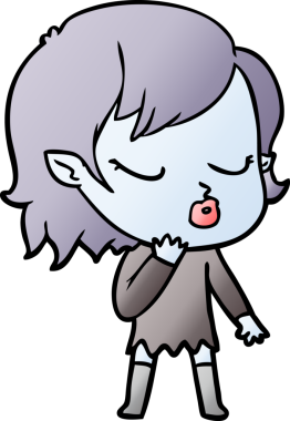 Bir insan tarafından çizilmiş şirin vampir kız çizgi filmi.