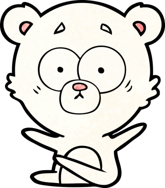 Bir insan tarafından çizilmiş endişeli kutup ayısı karikatürü