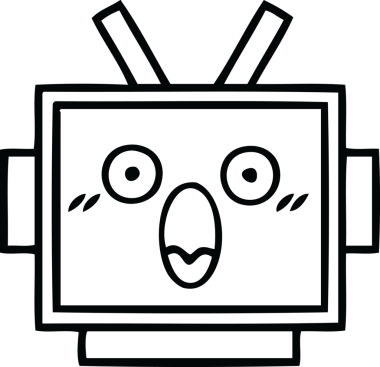 Bir insan tarafından çizilmiş robot kafasının çizgi çizimi